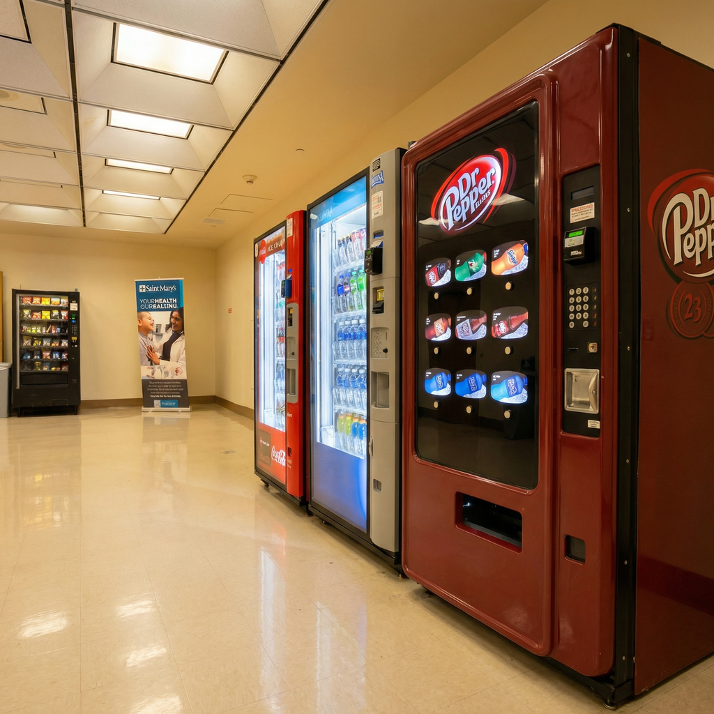 Smart vending machine with snack and beverage options