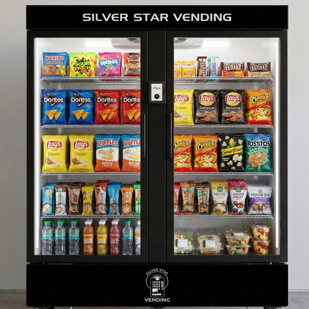 Front angle view of wide smart AI cooler